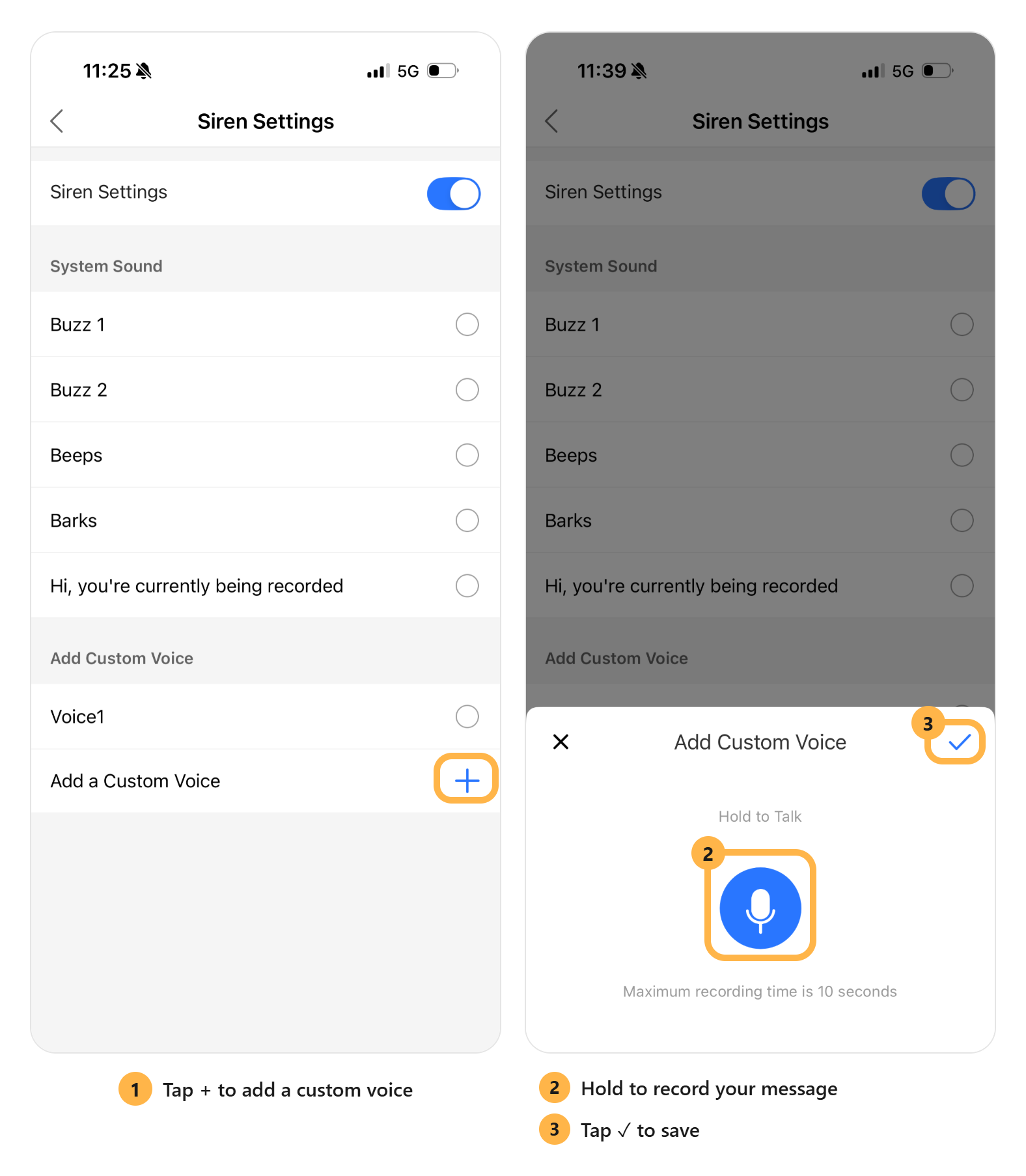 Add customized voice message